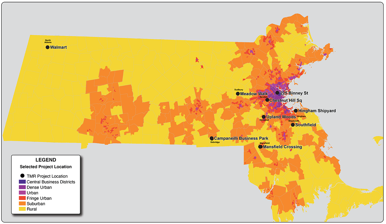 Figure 3. TMR Selected Project Locations
This figure shows locations of selected developments.
Figure 3. TMR Selected Project Locations
This figure shows locations of selected developments.